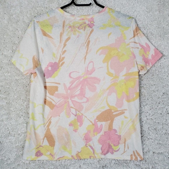 Ted Baker‎ Womens Linen Blend Top Size 2 (US Small) Pastel Floral Lightweight - Picture 7 of 10